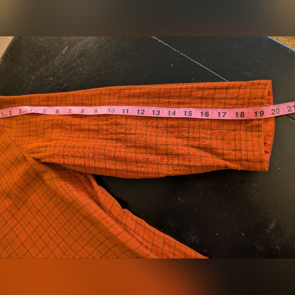 Gudrun Shoden 100% Organic Cotton Orange Plaid Dress With Pockets Sz S - Picture 6 of 12